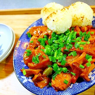 豚肉とエリンギのケチャップ炒め